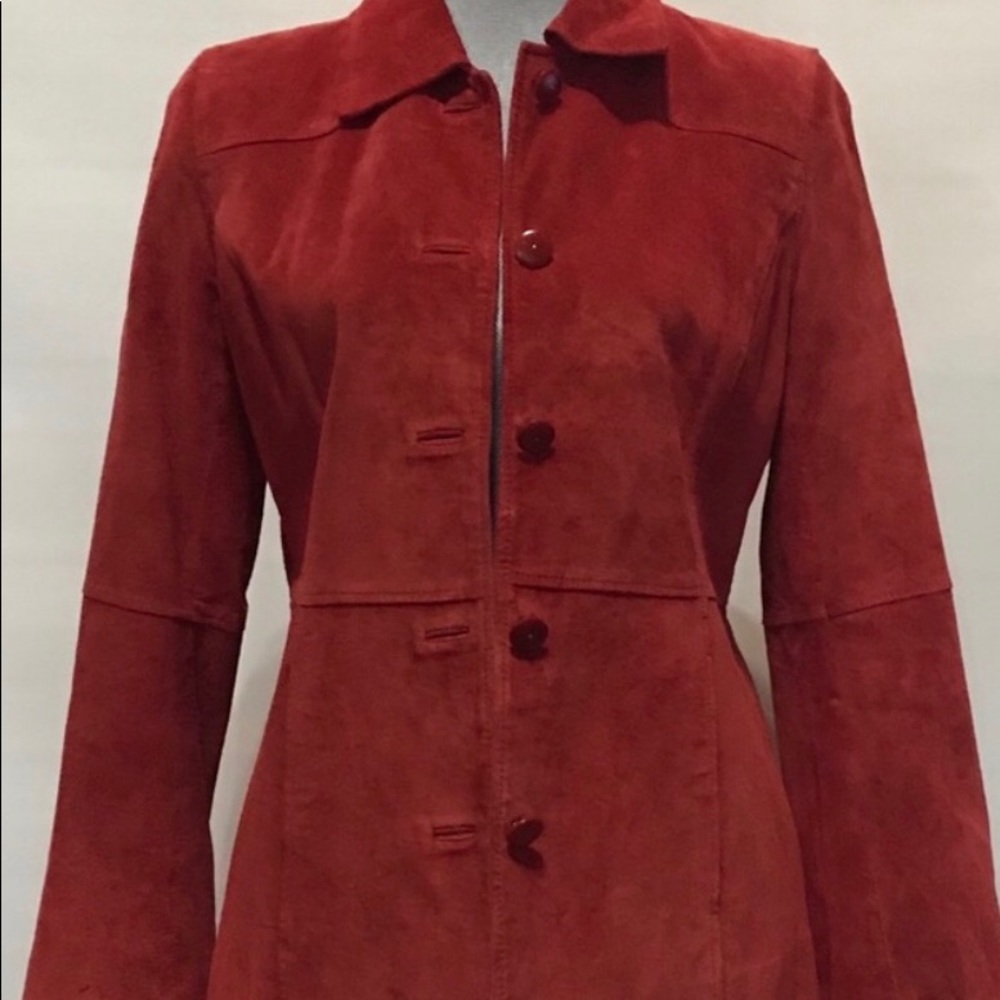 Liz Claiborne EUC red suede fitted jacket